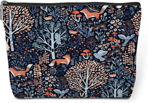 jeilink Linda bolsa de maquillaje divertida con diseño floral de animales para amantes, mujeres, niñas, hijas, enfermeras, compañeras de trabajo,