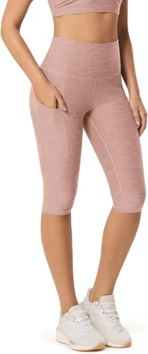Miniatura 13 de ODODOS - Leggings capri de cintura alta para mujer con bolsillos, control de abdomen, no se transparentan, para entrenamiento atlético, running