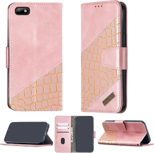 jioeuinly Funda compatible con Celular Kalley Element 5+Plus Funda para teléfono con soporte con tapa de costura estilo cartera Funda azul