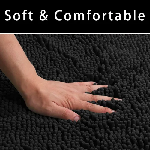 Miniatura 4 de Tapete de baño de felpilla antideslizante de microfibra para bebé, ultra suave, lavable, secado rápido, absorbente de agua, tapete para ducha