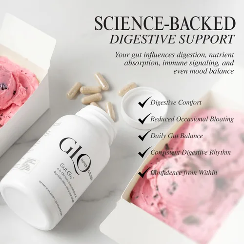 Miniatura 5 de Gut Glo - Alivio natural de la hinchazón, la salud intestinal, la digestión y el estreñimiento 4 en 1 probiótico, enzima digestiva, magnesio