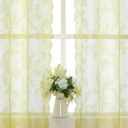 Miniatura 11 de Cortinas traslúcidas de encaje negro de 108 pulgadas para dormitorio, cortinas clásicas con bordado de rosa negra, cortinas traslúcidas de punto