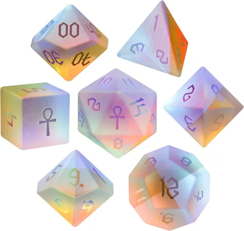 Miniatura 23 de LUCKY-M Juego de dados de piedras preciosas DND, juego de dados de mazmorras y dragones, juegos de dados RPG, accesorios de regalo