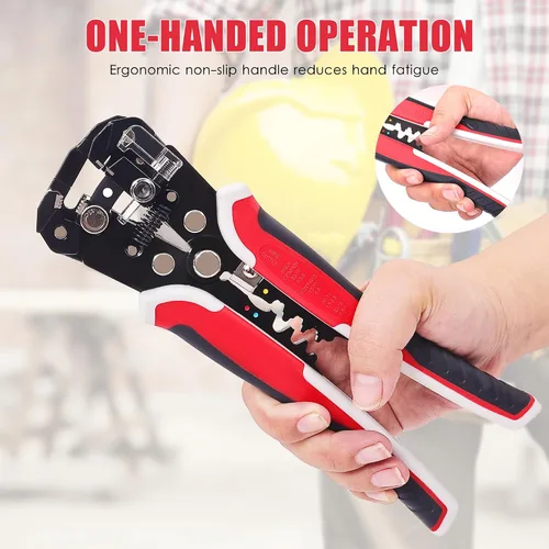 Miniatura 3 de Pelacables autoajustables profesionales, pelacables 3 en 1, cortador/engarzado, resistente, herramienta automática de pelacables Pelacables