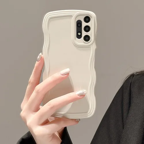 Miniatura 20 de UEEBAI Funda de silicona con marco de ola para Samsung Galaxy S22 5G, funda de teléfono con marco de ola linda, ajuste delgado, amortiguador de Negro