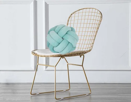 Miniatura 3 de Cyprinus Carpio Elastic Vevet - Almohada de 2 hebras hecha a mano con nudo, cojín de suelo, decoración de bola para el hogar, 10.6 pulgadas (blanco)