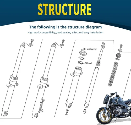 Miniatura 6 de Kit de sello de aceite de horquilla y sello antipolvo de 33X46X11mm para Honda CB400 A T F, CX500 B/CB/CC, CMX 250 Rebel, CM250, CL/CBX 250, CM400C