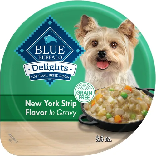 Miniatura 20 de Blue Buffalo Delicias Copa de alimentos de perro mojada de la raza pequeña adulta natural, sabor de pollo asado en salsa abundante 3.5-oz