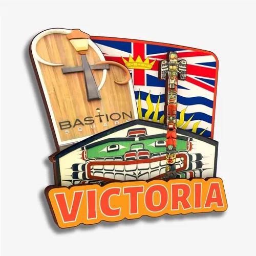 Victoria Canada - Imán de madera para nevera, colección 3D, madera 3D, hecho a mano, recuerdos de la ciudad, imán para nevera, decoración del hogar,