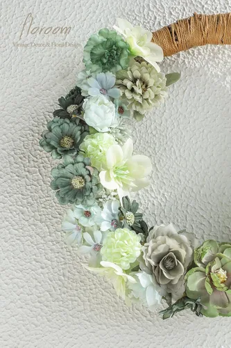 Miniatura 5 de Floroom Mini Cabezas de Flores Artificiales Salvia y Verde Oliva Peonía Falsa Margarita Rosa Multicolor Pequeñas Cabezas de Flores de Seda Sintética