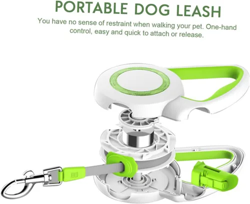 Miniatura 4 de Luxshiny Correa retráctil automática para perros, cuerda duradera para caminar al aire libre para perros y gatos, portátil, con una sola mano