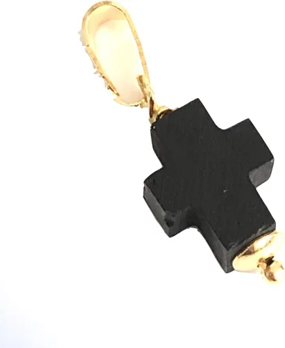 Miniatura 6 de Colgantes de protección de piedra de cruz de Azabache para cadenas Dije Mal de Ojo