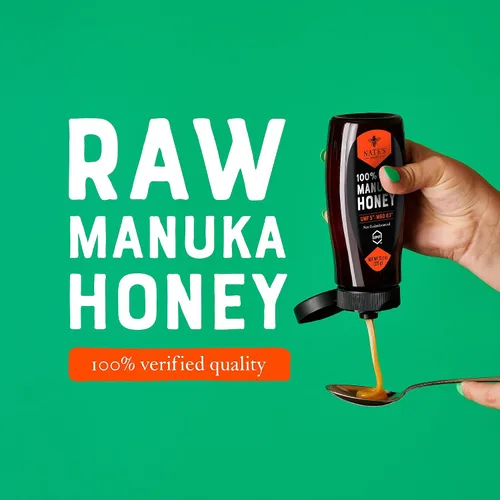 Miniatura 2 de Nate's Raw Manuka Honey New Zealand MGO 83+ Certificado UMF 5+ Botella exprimible de 13.2 oz