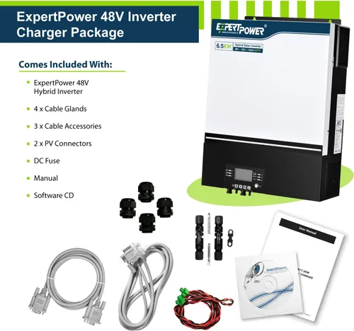 Miniatura 8 de ExpertPower Inversor solar híbrido de 6500 W 48 V - 120 V Controlador solar MPPT de 120 A Fase dividida de 120 V/240 V (2 unidades necesarias)