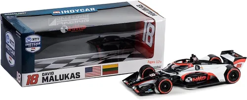 Miniatura 3 de Dallara IndyCar # 18 David Malukas HMD Trucking Dale Coyne Racing con HMD Motorsports (configuración de campo de carretera) NTT IndyCar Series