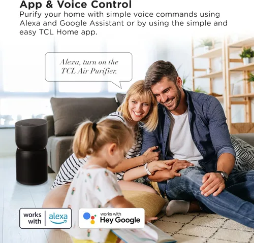 Miniatura 4 de TCL Breeva - Purificador de aire inteligente A3 con limpieza de 5 etapas, True HEPA (H13), elimina el 99.97% del polvo, bacterias/olores y más, Negro