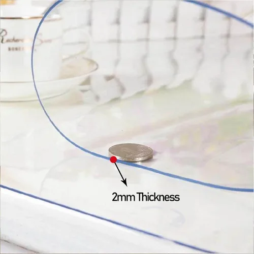 Miniatura 2 de Tapete rectangular transparente para silla de oficina, protección de PVC para niños, protector de plástico de cocina, resistente al aceite, 39.4 in