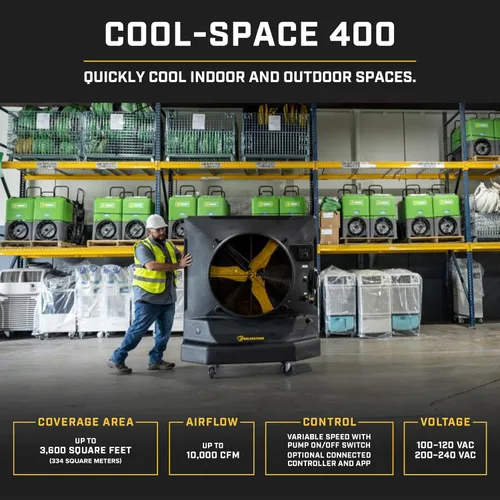 Miniatura 2 de Big Ass Fans - Enfriador evaporativo portátil Cool-Space (Cool-Space 400), ventilador de 36 pulgadas de diámetro, uso en interiores o exteriores