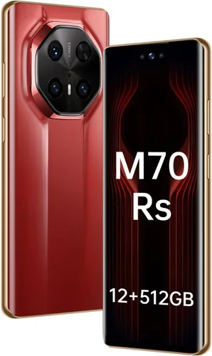 Teléfono celular desbloqueado M70 RS Smartphone 12GB+512GB Teléfono Android 48MP+108MP Cámara 7 pulgadas Pantalla HD Teléfono móvil 5G Dual SIM Rojo
