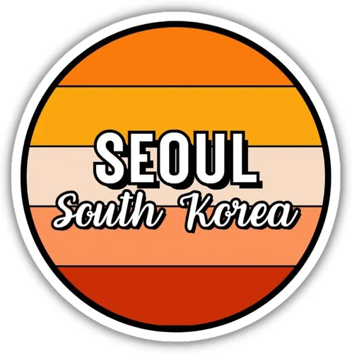 Miniatura 5 de Seoul South Korea Travel Sticker, 2.5" Multiple Colors, Laptop Water Bottle Planner Journal, Collectible Places I've Been, Luggage Decal (Earth)