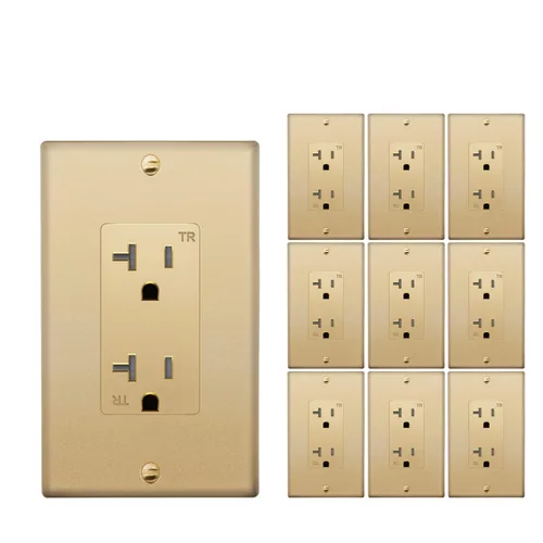 Miniatura 27 de Micmi Toma de corriente decorativa de 15 A, resistente a manipulaciones, toma de corriente eléctrica decorativa, 15 amperios, 125 voltios, conexión
