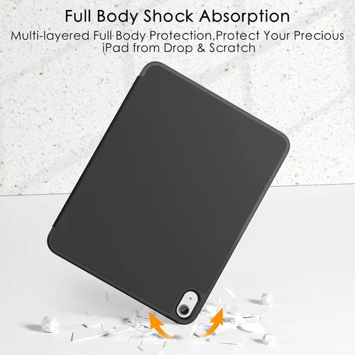 Miniatura 7 de Soke Funda para iPad (A16) de 11ª/10ª generación (2025/2022), iPad de 11/10.9 pulgadas con soporte para lápiz, funda protectora inteligente con Negro