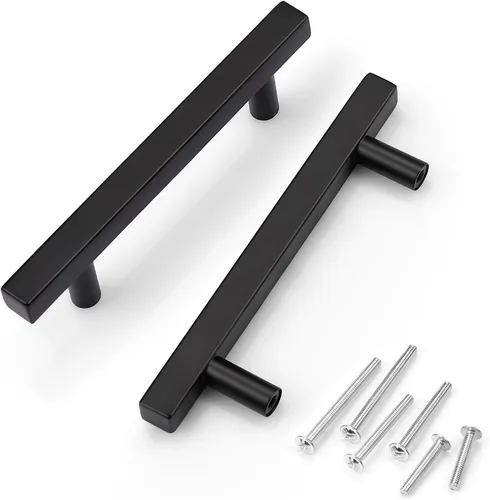 Miniatura 22 de KNOBWELL - Paquete de 5 tiradores modernos de acero inoxidable para puertas de armarios, cajones de cocina, baño, distancia entre agujeros 2.52 Negro