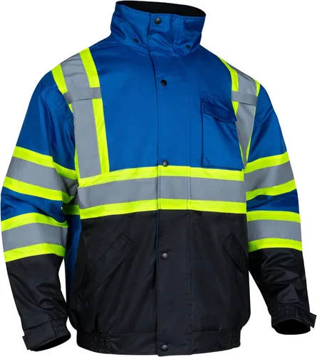 FONIRRA Chaqueta de alta visibilidad para hombre, impermeable, reflectante, con capucha, de alta visibilidad, para el invierno, abrigo de seguridad