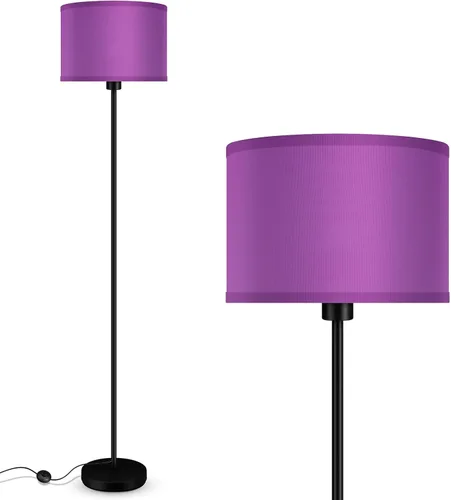 Miniatura 19 de Lámparas de pie doradas para sala de estar, lámpara de pie moderna, pantallas blancas, interruptor de pie, lámparas de poste simple lámpara alta