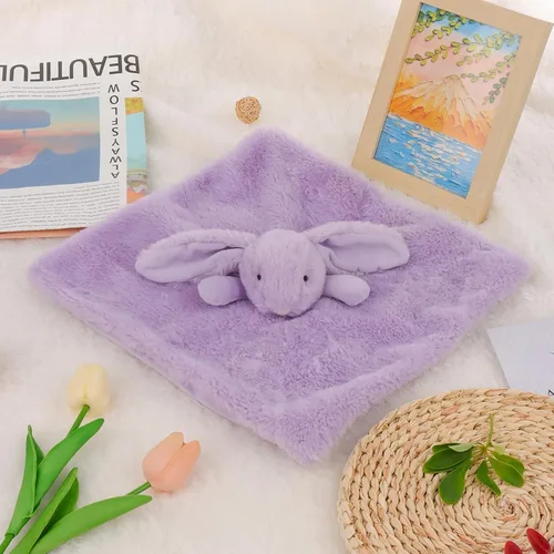 Miniatura 3 de Manta de seguridad de felpa con diseño de conejo púrpura de Apricot Lamb, manta de personaje para guardería de bebé, lujoso snuggler de peluche