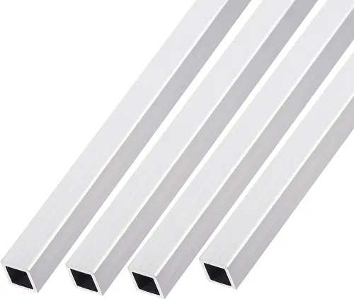 METALLIXITY Tubo cuadrado de aluminio (0.315 in x 0.315 in x 0.039 in x 11.811 in) 4 piezas, tubo de aluminio 6063 - para muebles del hogar,
