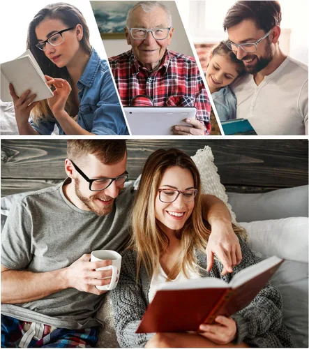 Miniatura 7 de Gafas de Lectura con Bloqueo de Luz Azul Hombres Grandes Cuadradas Sobredimensionadas de Ajuste Amplio Trampas para Hombres con Cabeza/Cara Grande