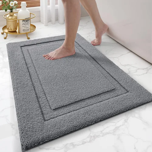 Miniatura 28 de LUMI Alfombras grandes y ultrasuaves para baño, antideslizantes con respaldo de goma, tapete de baño absorbente y lavable de secado rápido, alfombra