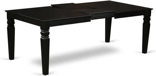 Miniatura 4 de East West Furniture LGBO7-BLK-W - Juego de comedor de 7 piezas que consta de una mesa de comedor rectangular con hojas de mariposa y 6 sillas