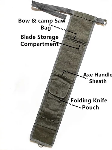 Miniatura 2 de TIPU Axe and Saw Sling, Agawa Saw Bag, Bucksaw Bag, Canvas Sheath for BOREAL21 Folding Bow Saw