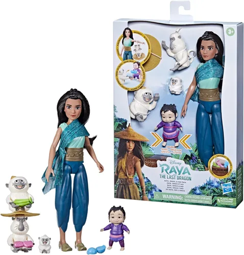 Miniatura 8 de Disney Princess Raya y el último dragón, Raya, Ongis y NOI, ropa y accesorios de moda para muñecas, juguete para niños de 3 años en adelante