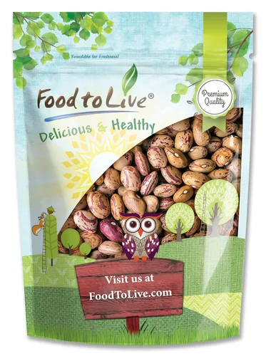 Food to Live Frijoles de arándano, 3 libras – Frijoles Borlotti secos, germinables, veganos, kosher, a granel. Buena fuente de folato, fibra