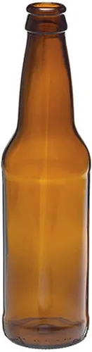 Miniatura 4 de Botellas de cuello largo ámbar con tapa de corona de 12 onzas, caja de 24