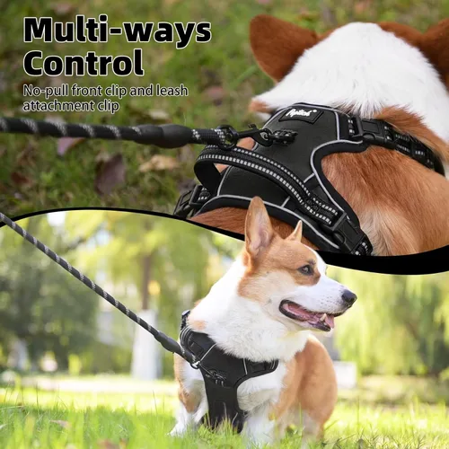 Miniatura 3 de PUPTECK Arnés para perro sin tirones para perros grandes, arnés para perro ajustable reflectante con mango de fácil control, arnés para mascotas