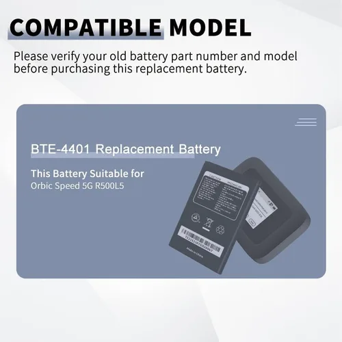 Miniatura 2 de Batería para BTE-4401, nueva batería de repuesto de 0 ciclos para Orbic R500L5, Orbic Speed 5G UW Mobile Hotspot
