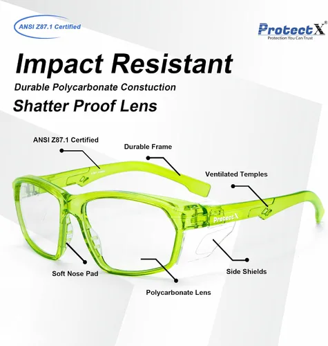 Miniatura 4 de ProtectX Lentes de lectura elegantes para mujeres y hombres, antivaho y antiarañazos, protección UV, gafas de seguridad antiimpactos