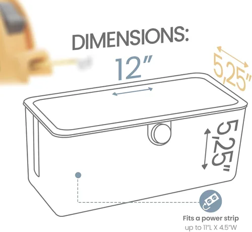 Miniatura 5 de KinderSense Caja de organización de cables – Organizador de cables con cerradura a prueba de niños – Ocultador de cables para ocultar cables, tiras