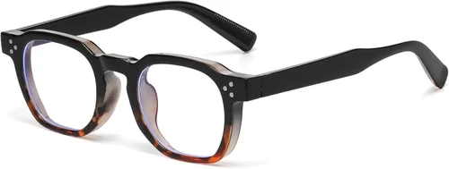 Miniatura 12 de AIEYEZO Lentes retro de luz azul para hombres y mujeres, anteojos cuadrados con marco grueso, gafas de computadora vintage de moda