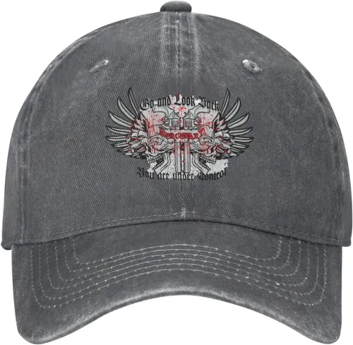 Miniatura 2 de Cowboy Hat Trendy Hats for Man and Women Djustable Four Season Outdoor Baseball Cap of Hell Skull with Angel Deep Heather