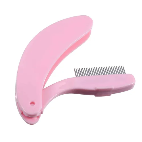 Miniatura 5 de Paquete de 4 peines plegables para pestañas, dientes metálicos de acero inoxidable, separador de cejas, peine aplicador de maquillaje para pestañas