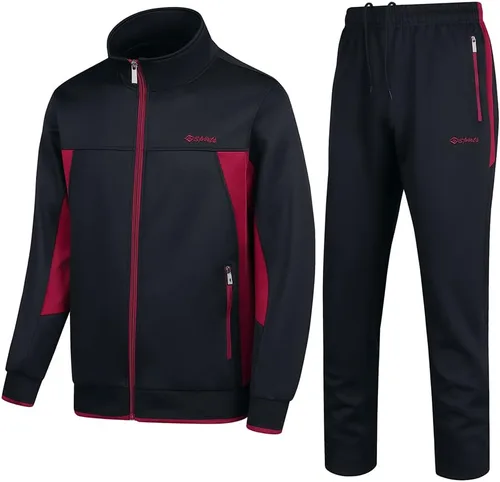 Conjunto deportivo casual de manga larga para hombre, sudadera con cremallera completa, chaqueta y pantalones para correr, trajes de 2 piezas