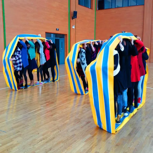 Kinden Juegos de trabajo en equipo, alfombrilla de aprendizaje grupal, diversión, juego de correr para niños y adultos, juego de día de campo