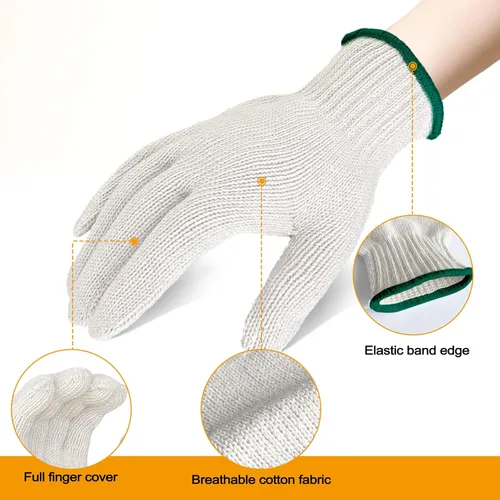 Miniatura 2 de GSAFEME 12 Pares de Guantes de Forro de Algodón para Barbacoa, Cocina, Parrilla, Manipulación de Alimentos - Guantes de Trabajo de Seguridad