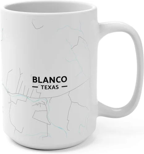 Miniatura 4 de Blanco, Texas TX Map Mug (11 oz)