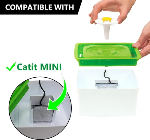 Miniatura 3 de Filtros de carbono de repuesto, filtros de agua para mascotas, filtros de fuente compatibles con Catit Mini Flower Fountain, paquete de 6 filtros